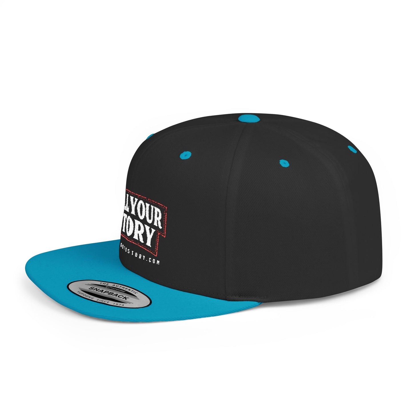 Motivational Flat Bill Snapback Hat - 'Tell Your Story'