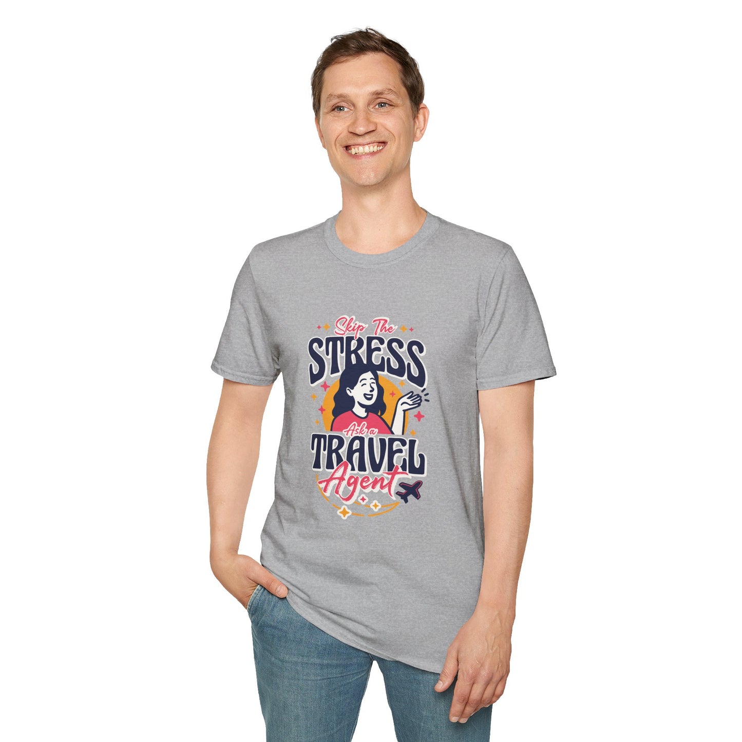 Travel Agent T-Shirt — " Skip the Stress Call a Travel Agent" Graphic Tee