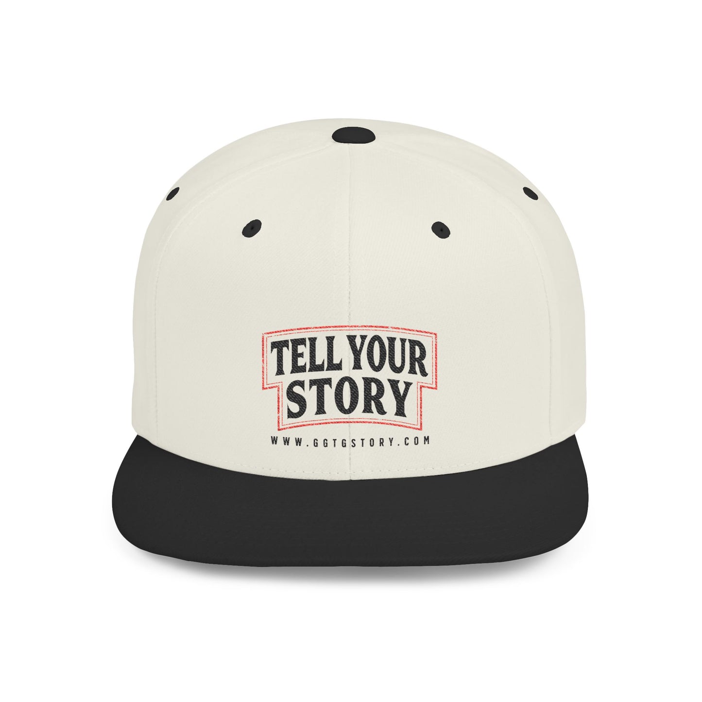 Inspirational Flat Bill Snapback Hat - Tell Your Story