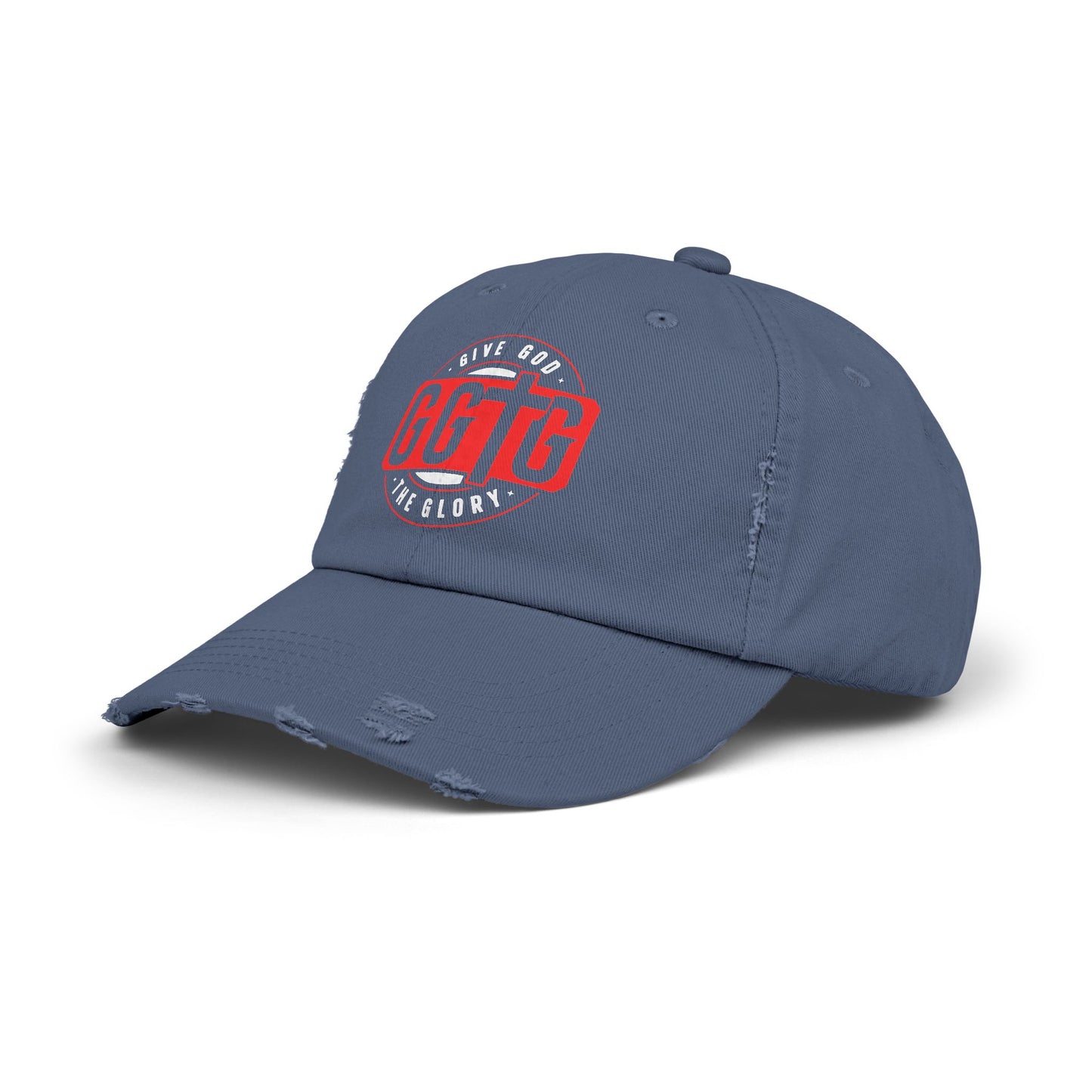 Unisex Distressed Cap - "Give God The Glory" Statement Hat