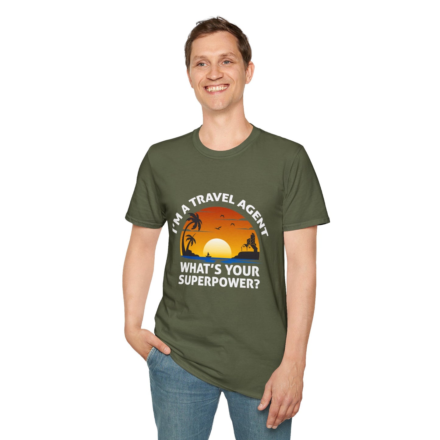 Travel Agent T-Shirt — "Super Power - Travel Agent" Graphic Tee