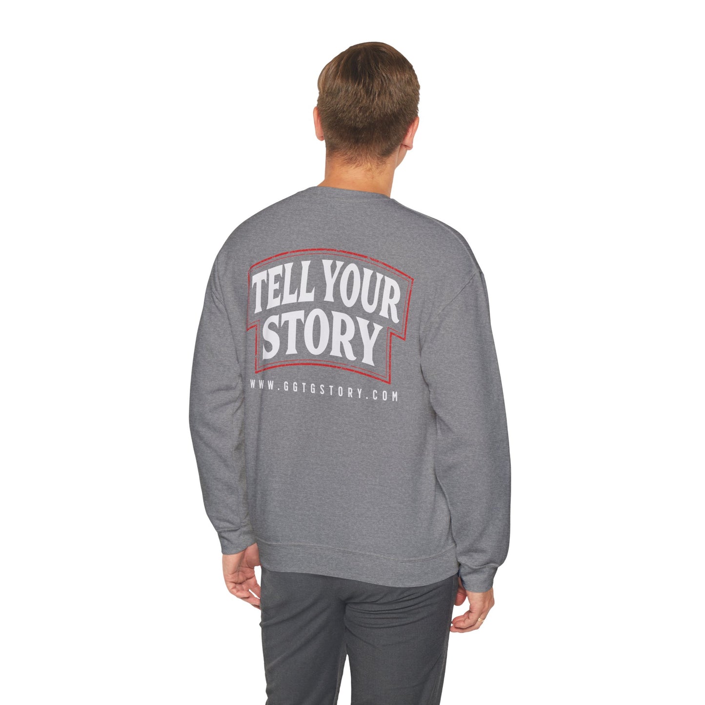 Inspiring Unisex Crewneck Sweatshirt - "Tell Your Story" Design