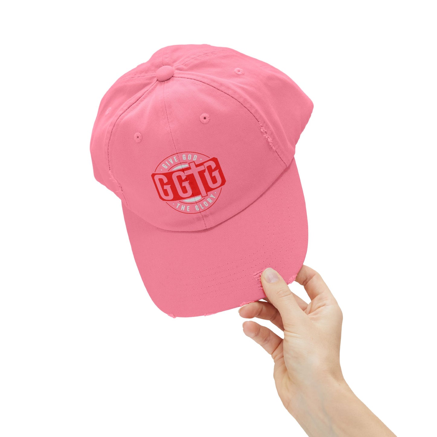Unisex Distressed Cap - "Give God The Glory" Statement Hat