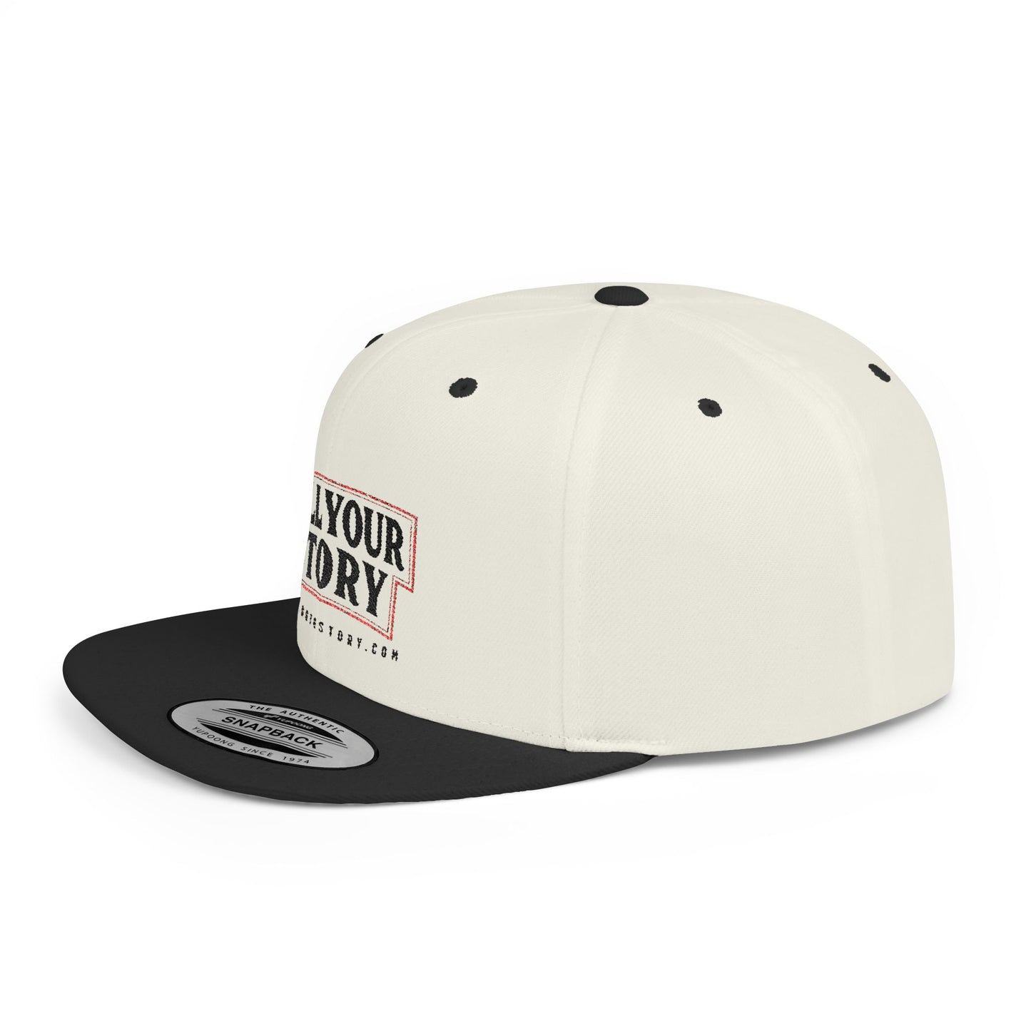 Inspirational Flat Bill Snapback Hat - Tell Your Story