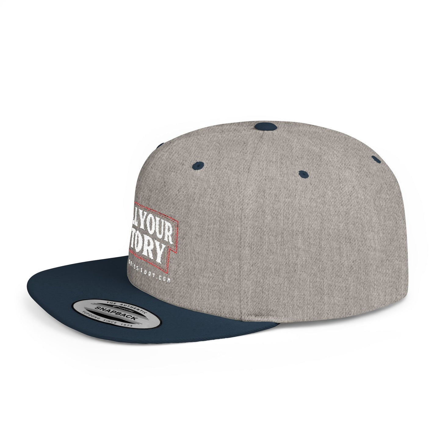 Motivational Flat Bill Snapback Hat - 'Tell Your Story'