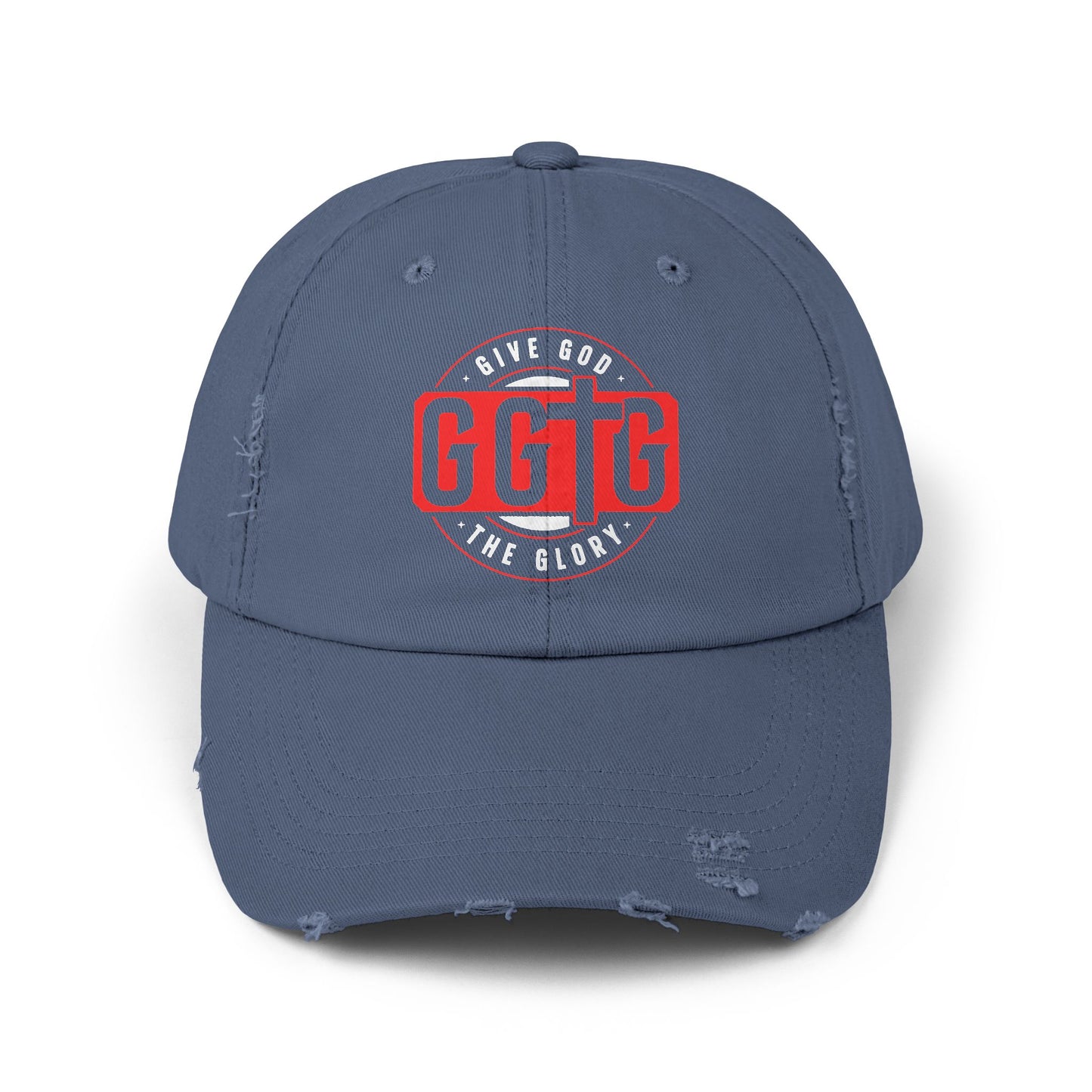 Unisex Distressed Cap - "Give God The Glory" Statement Hat