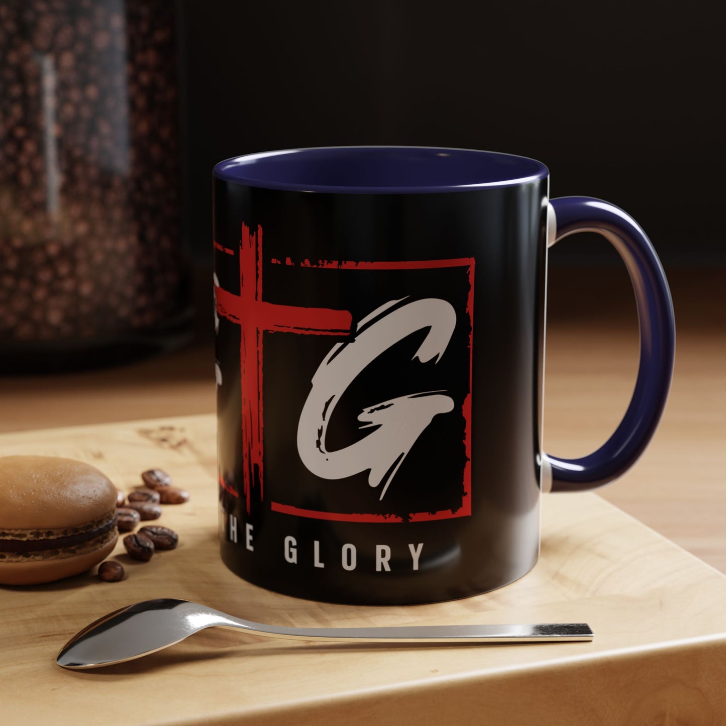 Inspirational Accent Coffee Mug - "Give God the Glory" - Perfect for Faith-Based Gifts
