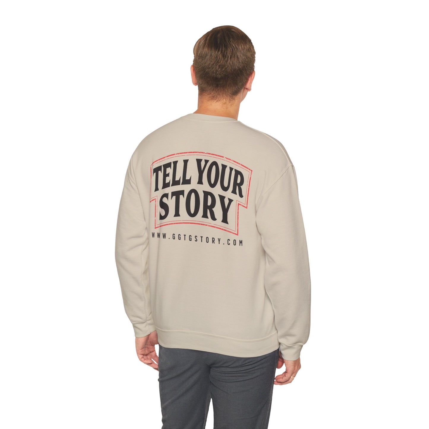 Inspirational Crewneck Sweatshirt - "Give God The Glory" & "Tell Your Story"