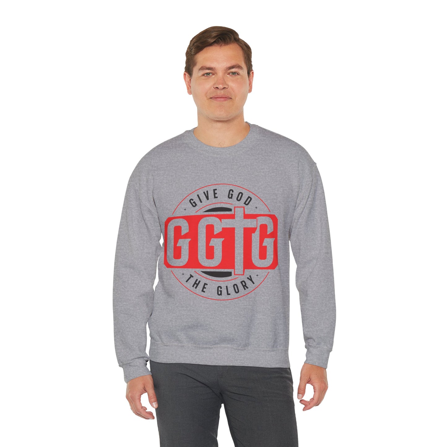 Inspirational Crewneck Sweatshirt - "Give God The Glory" & "Tell Your Story"
