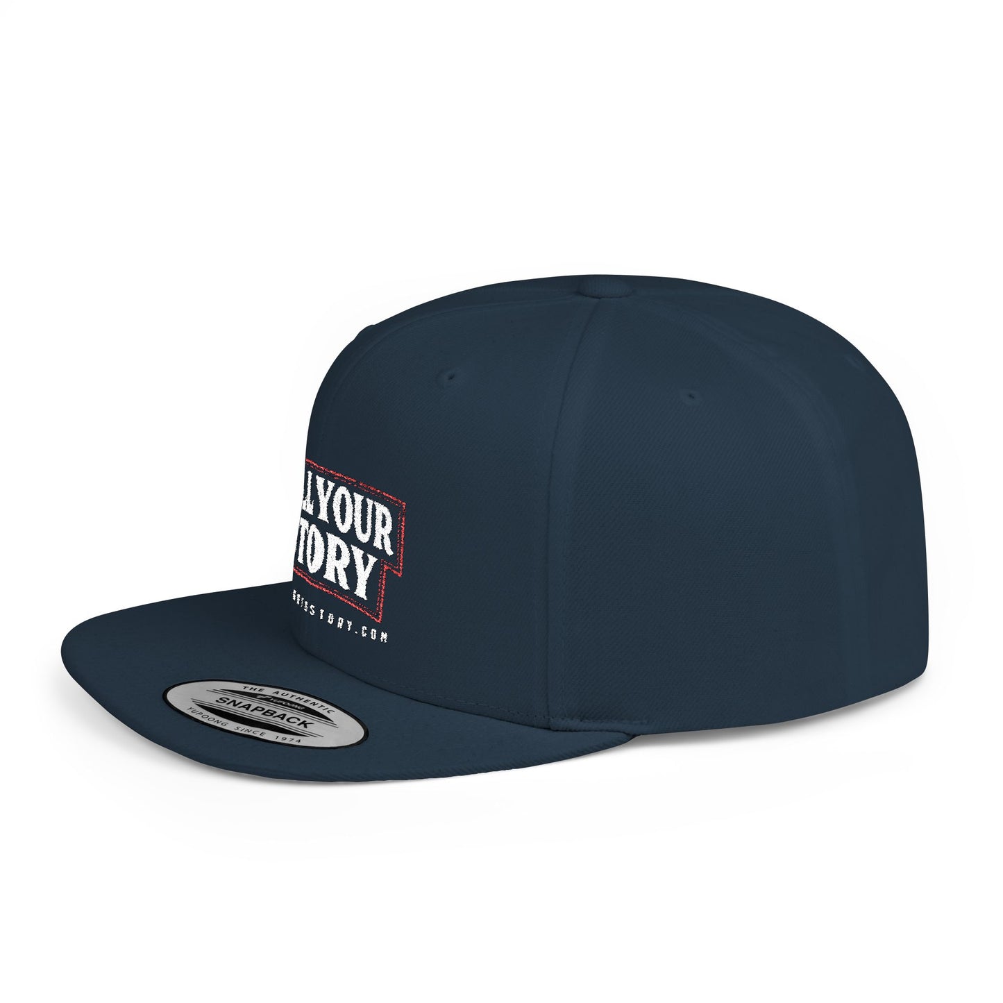 Motivational Flat Bill Snapback Hat - 'Tell Your Story'