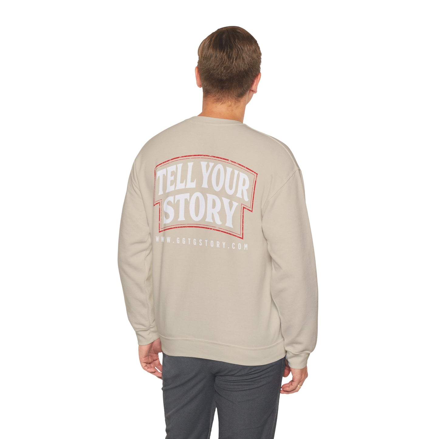 Inspiring Unisex Crewneck Sweatshirt - "Tell Your Story" Design