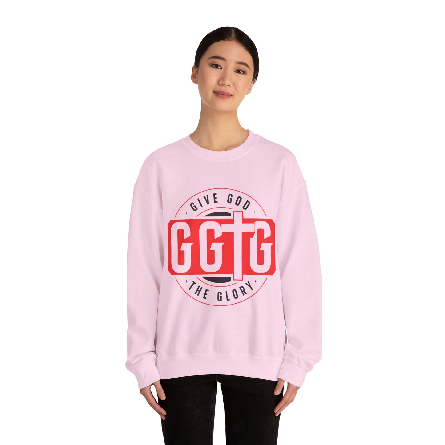 Inspirational Crewneck Sweatshirt - "Give God The Glory" & "Tell Your Story"