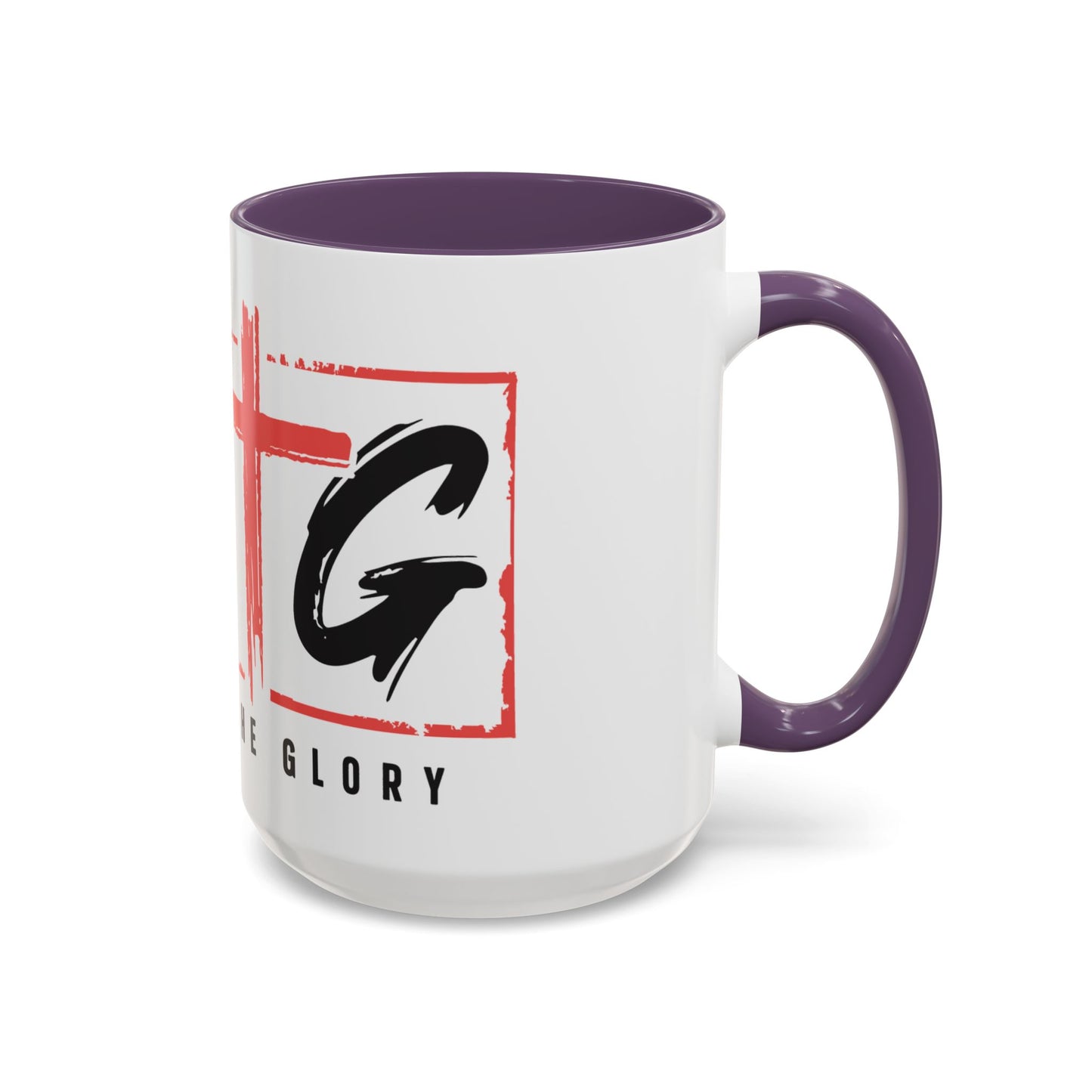 Faith-Inspired Accent Coffee Mug - 11/15oz with 'Give God the Glory' Design