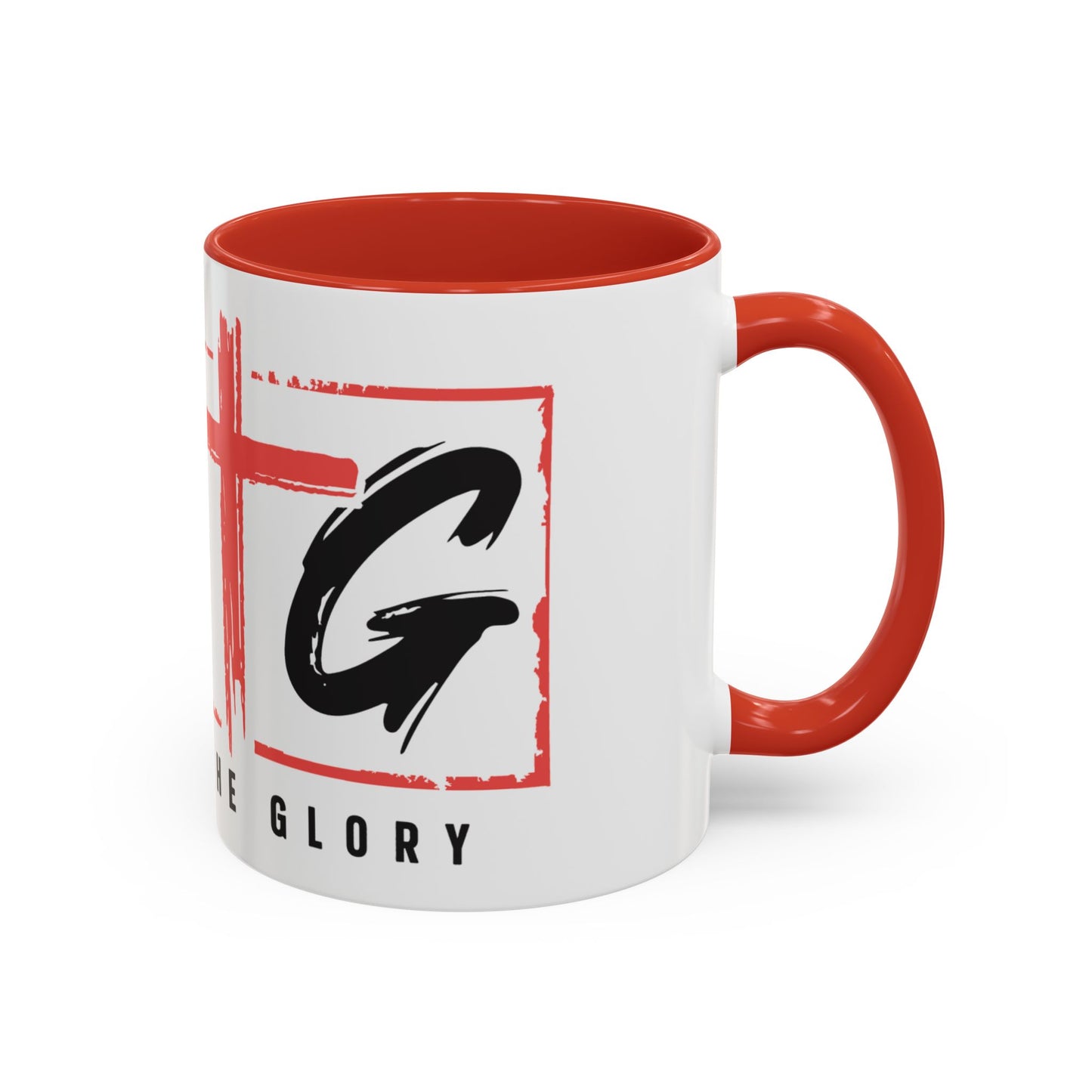 Faith-Inspired Accent Coffee Mug - 11/15oz with 'Give God the Glory' Design