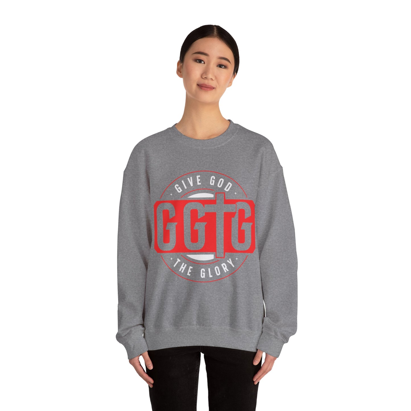 Christian Motivational Crewneck Sweatshirt - 'Give God the Glory'