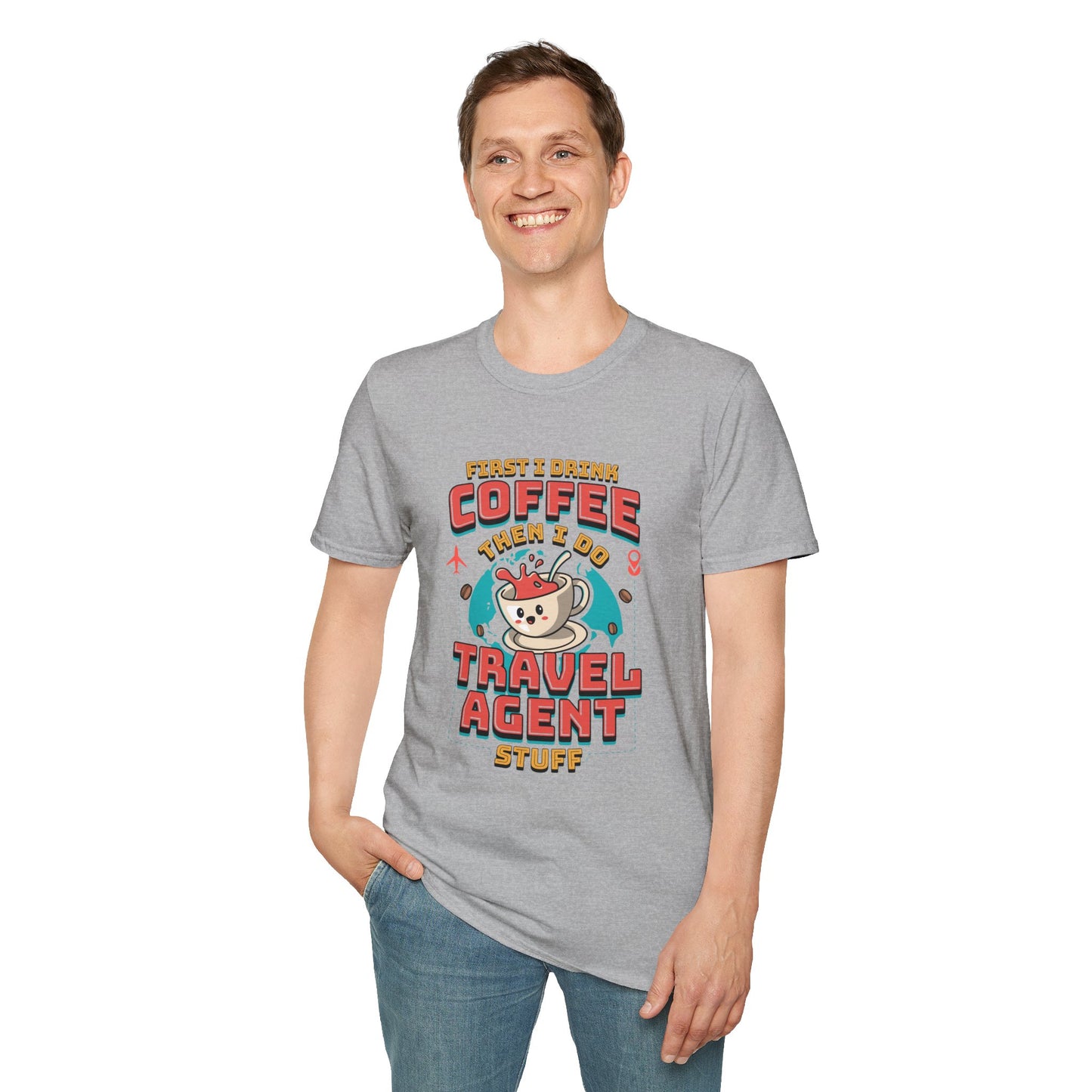 Travel Agent T-Shirt — " Coffee Travel Agent" Graphic Tee