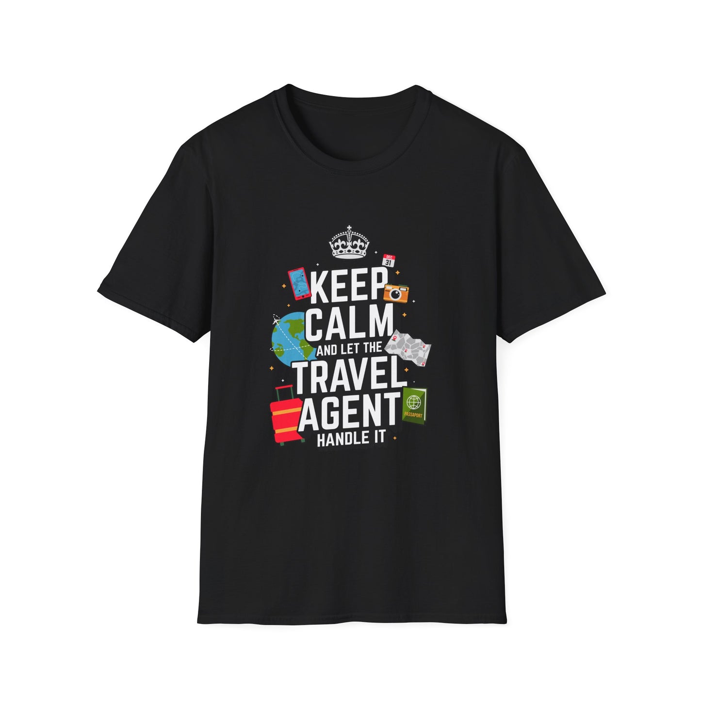 Travel Agent T-Shirt — "Keep Calm Travel Agent" Graphic Tee