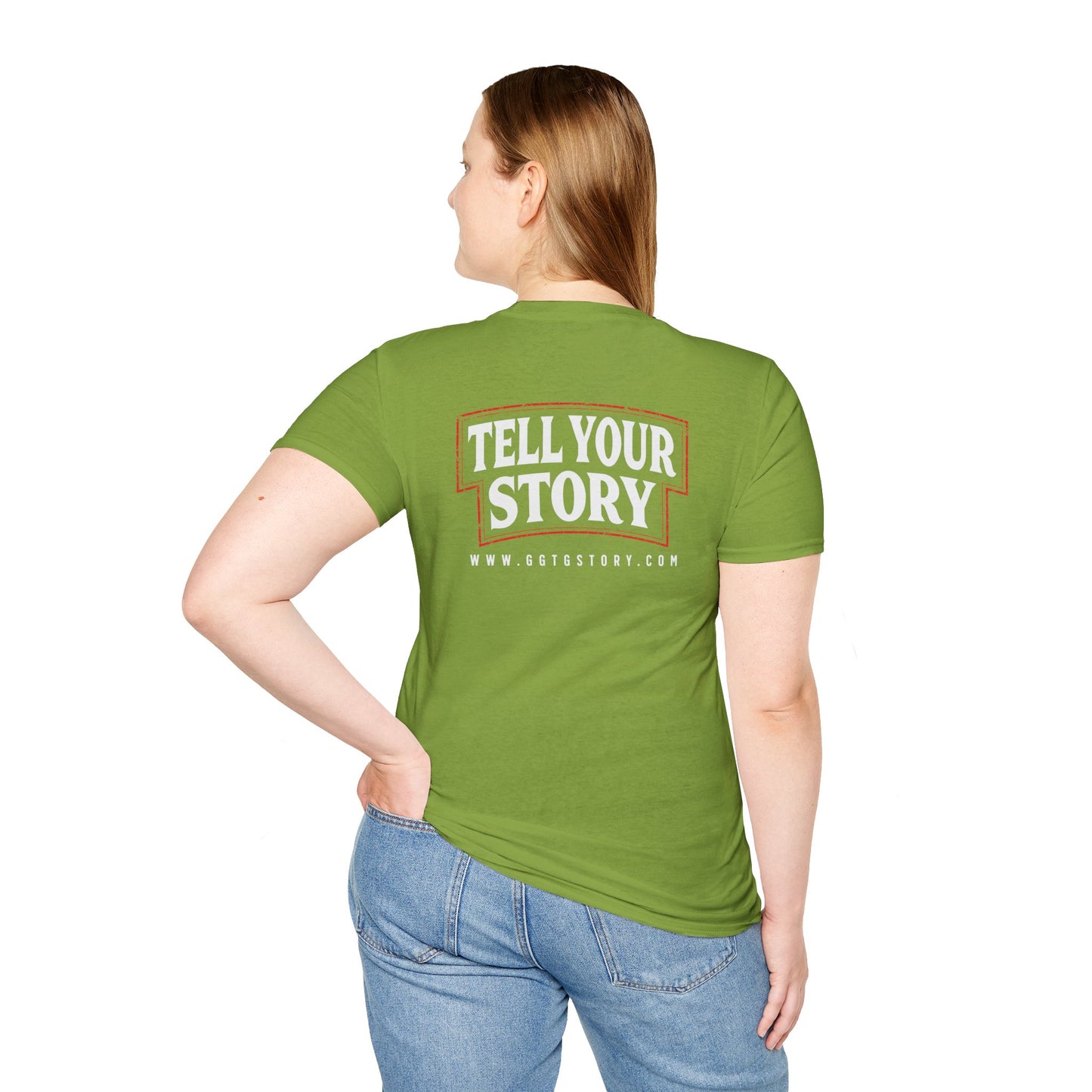 Unisex Softstyle T-Shirt  Inspirational - "Give God the Glory" & "Tell Your Story"