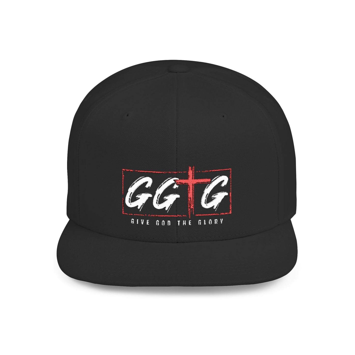 Casual Flat Bill Snapback Hat - 'Give God The Glory' Design