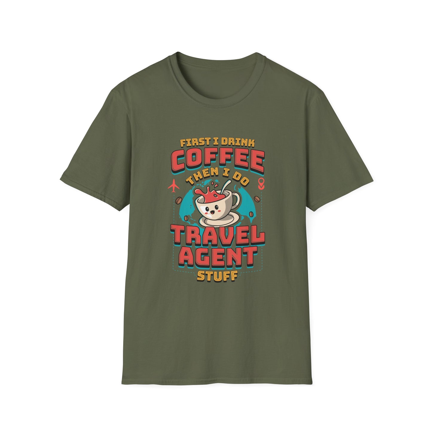 Travel Agent T-Shirt — " Coffee Travel Agent" Graphic Tee