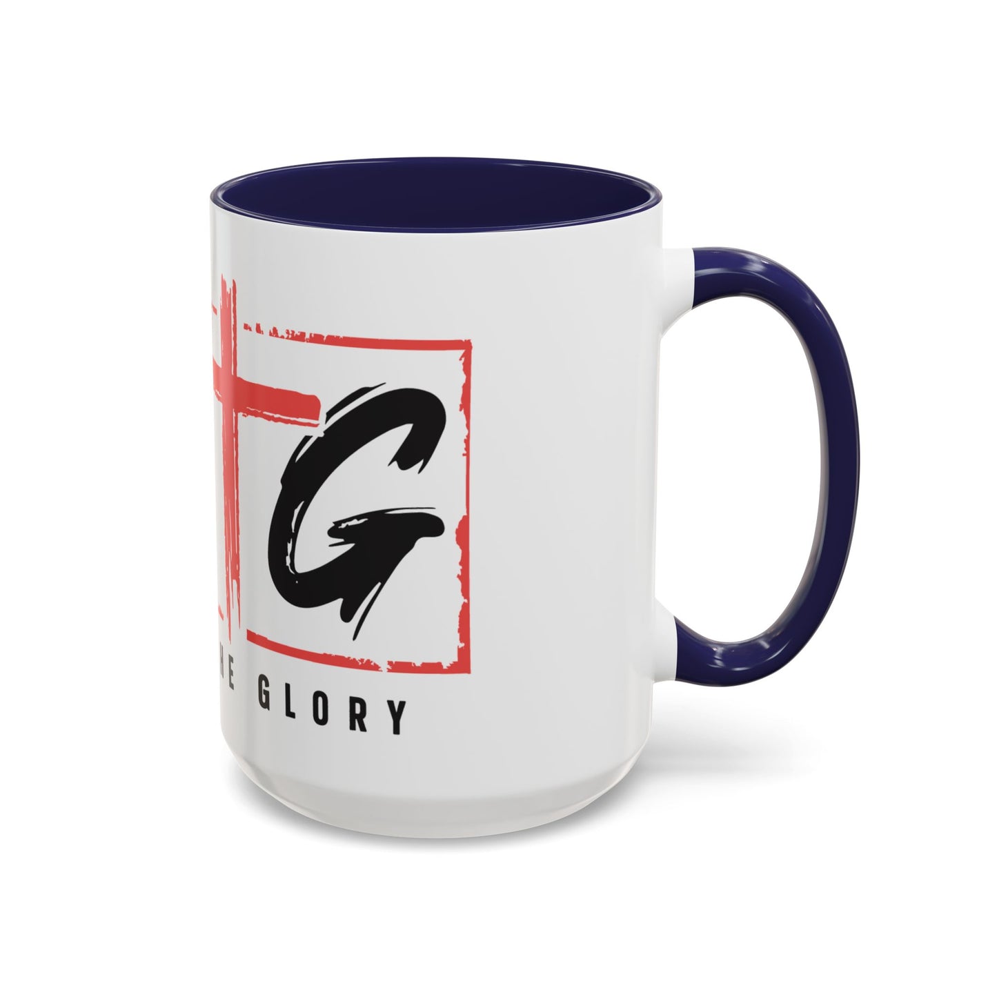 Faith-Inspired Accent Coffee Mug - 11/15oz with 'Give God the Glory' Design