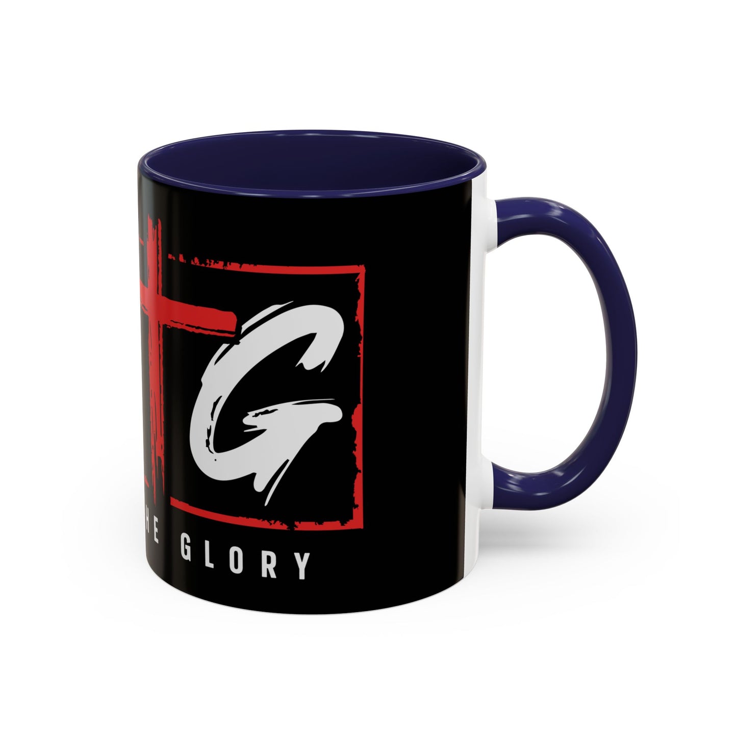 Inspirational Accent Coffee Mug - "Give God the Glory" - Perfect for Faith-Based Gifts