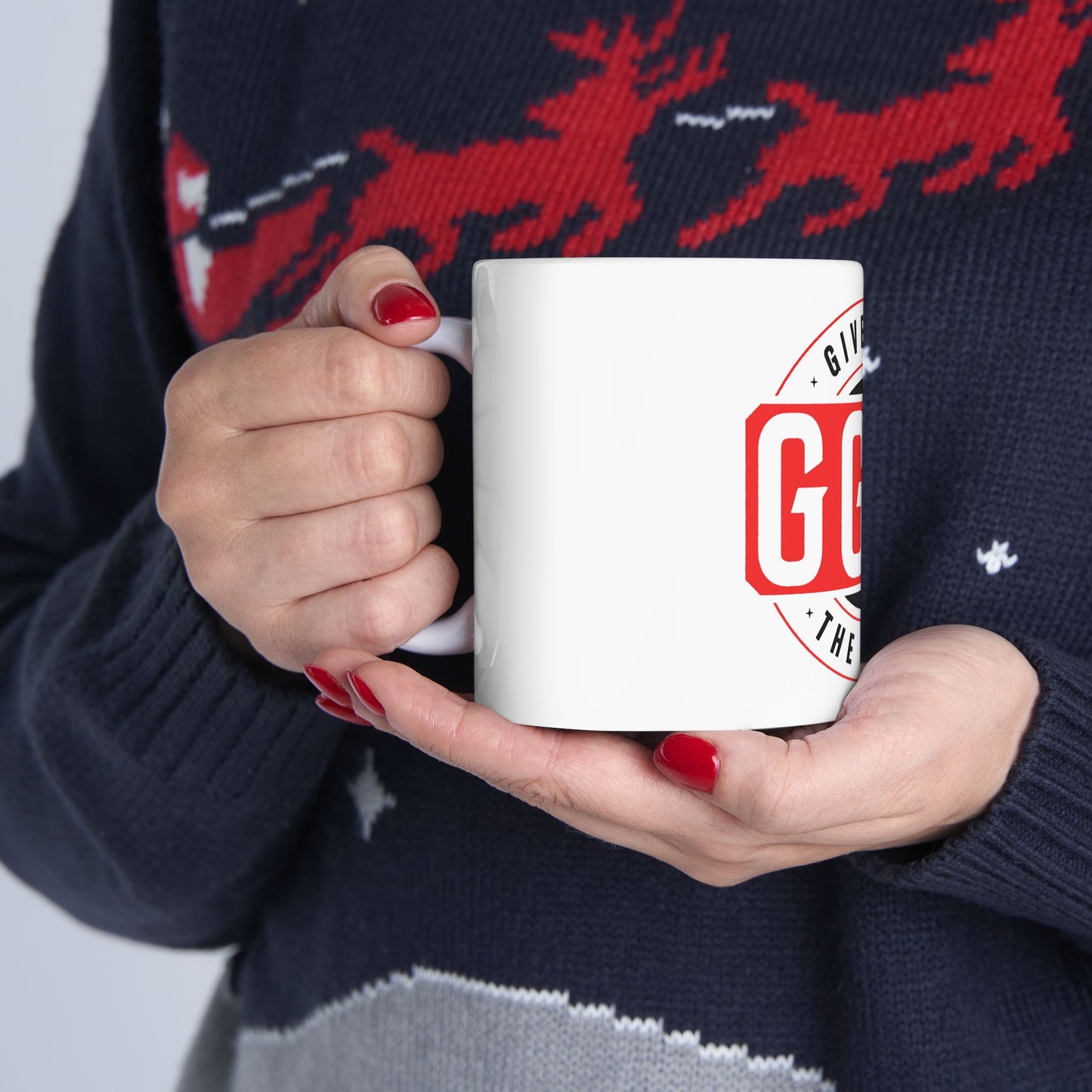 Inspirational Ceramic Mug - "Give God The Glory" - Perfect for Faith and Motivation