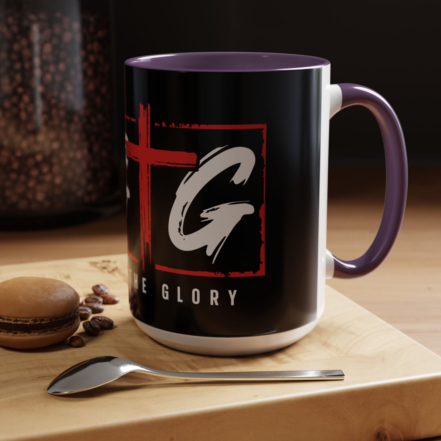 Inspirational Accent Coffee Mug - "Give God the Glory" - Perfect for Faith-Based Gifts