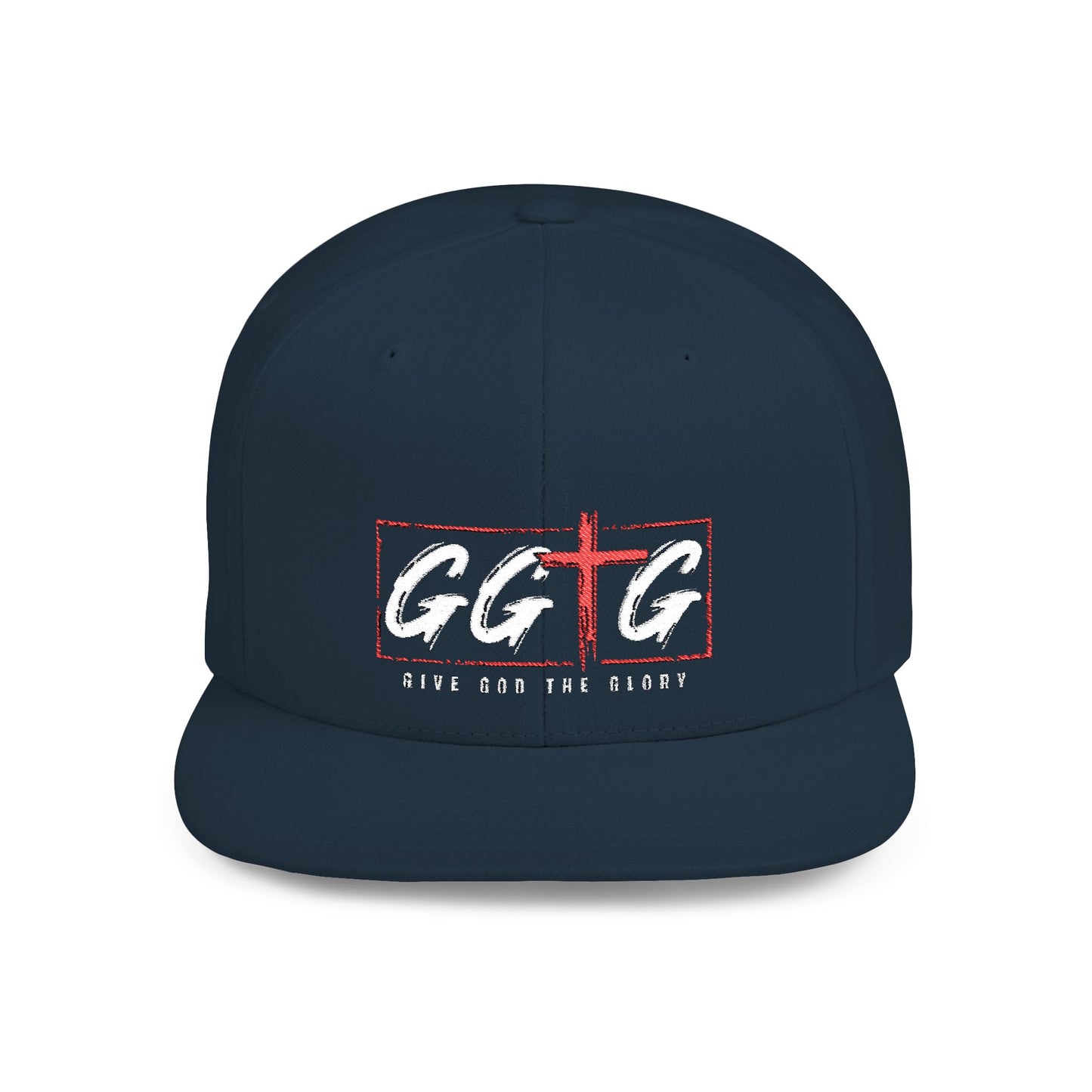 Casual Flat Bill Snapback Hat - 'Give God The Glory' Design