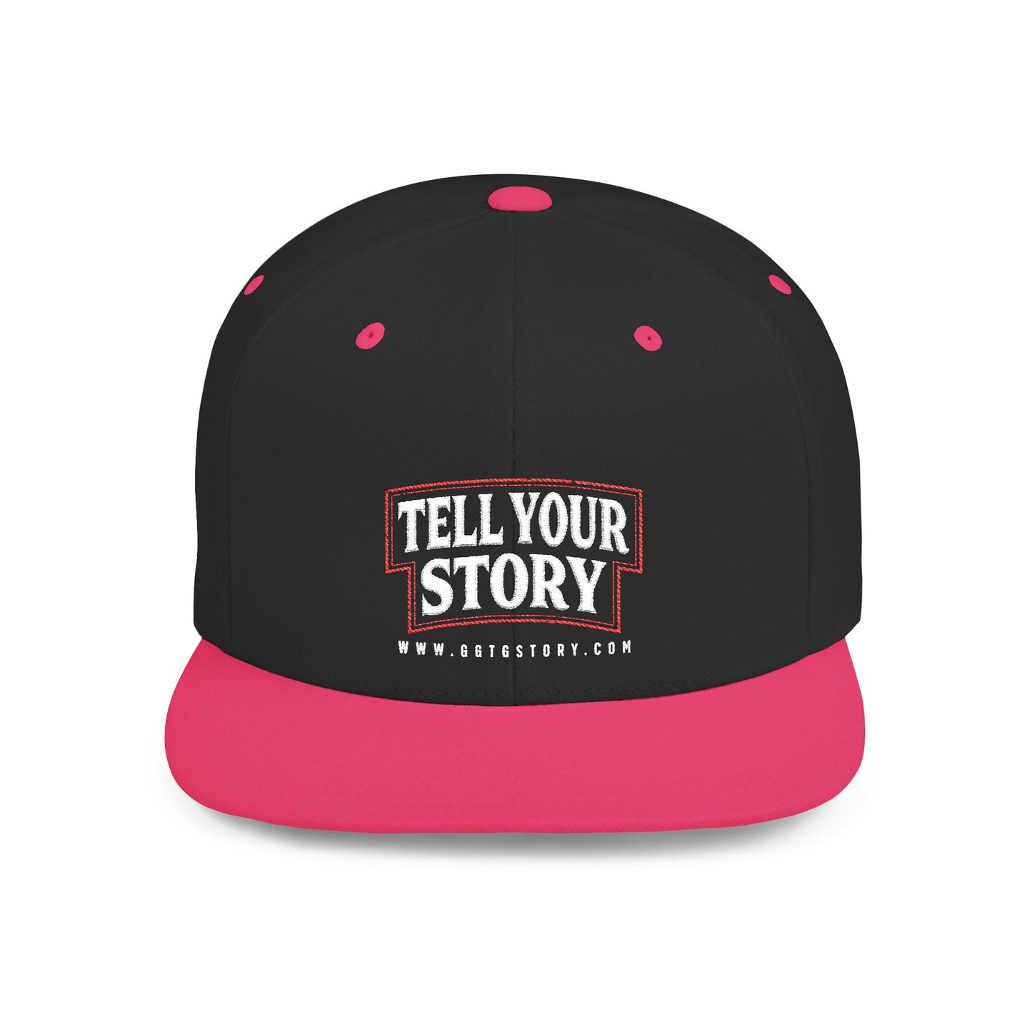 Motivational Flat Bill Snapback Hat - 'Tell Your Story'