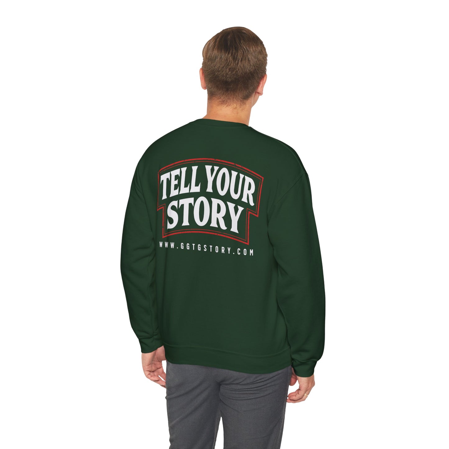 Inspiring Unisex Crewneck Sweatshirt - "Tell Your Story" Design