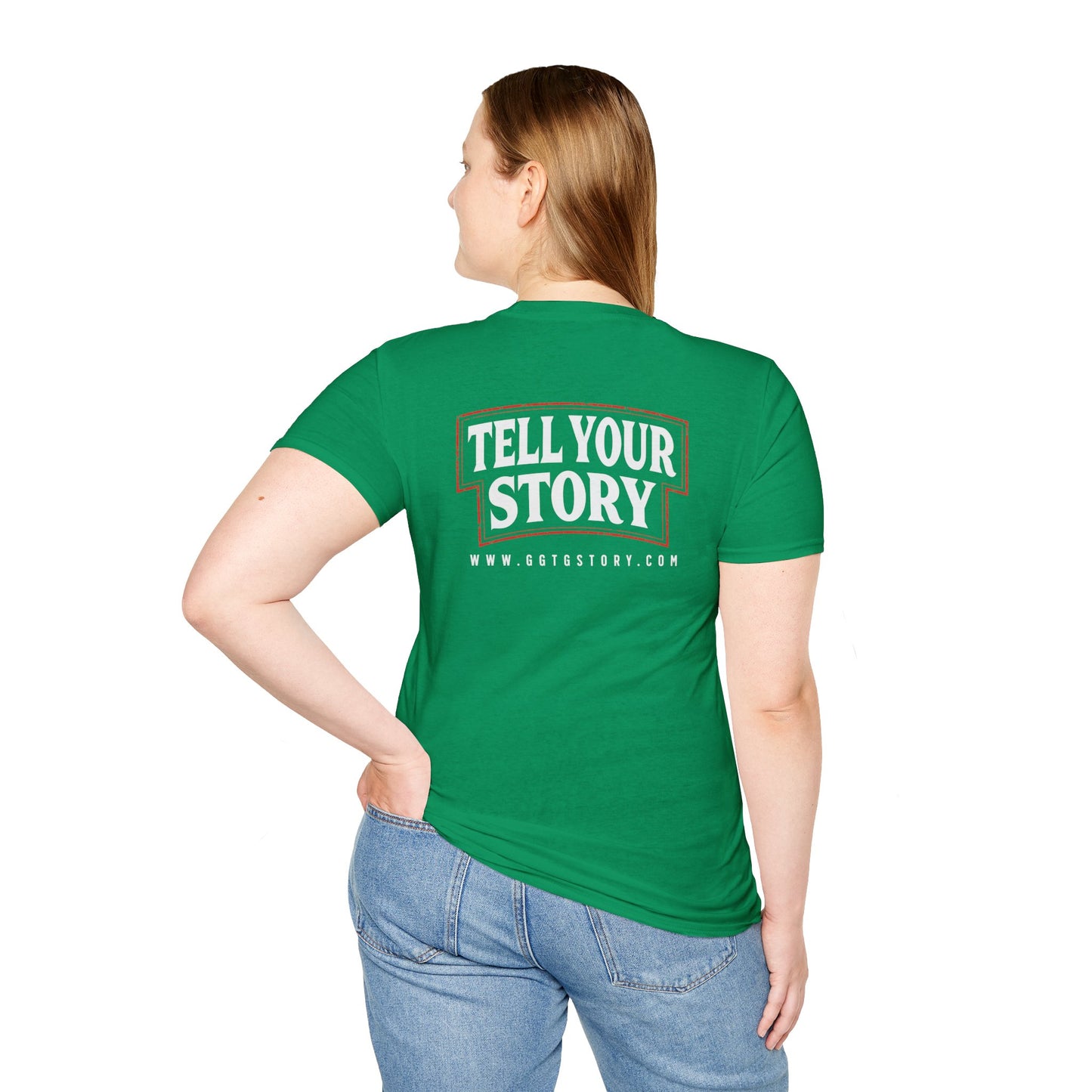 Unisex Softstyle T-Shirt  Inspirational - "Give God the Glory" & "Tell Your Story"