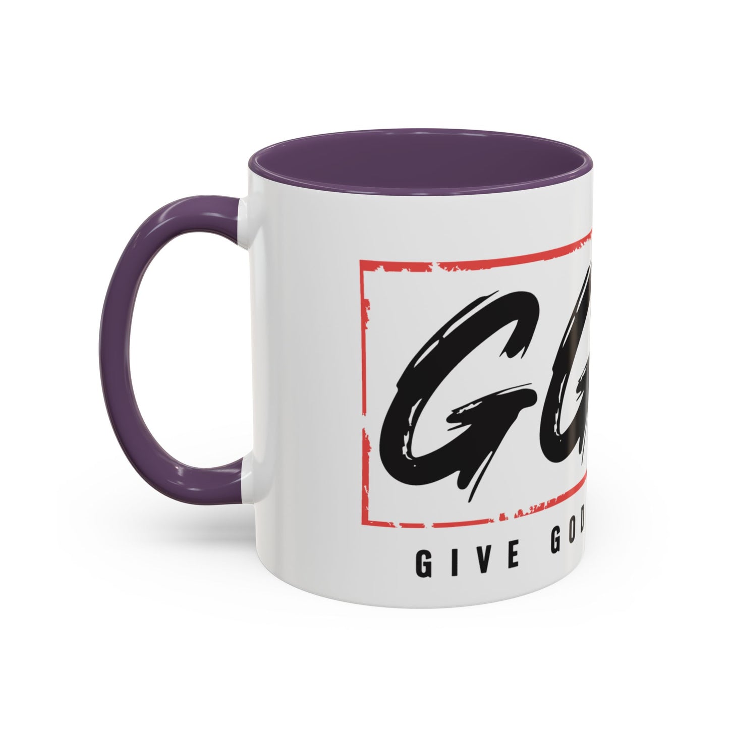 Faith-Inspired Accent Coffee Mug - 11/15oz with 'Give God the Glory' Design