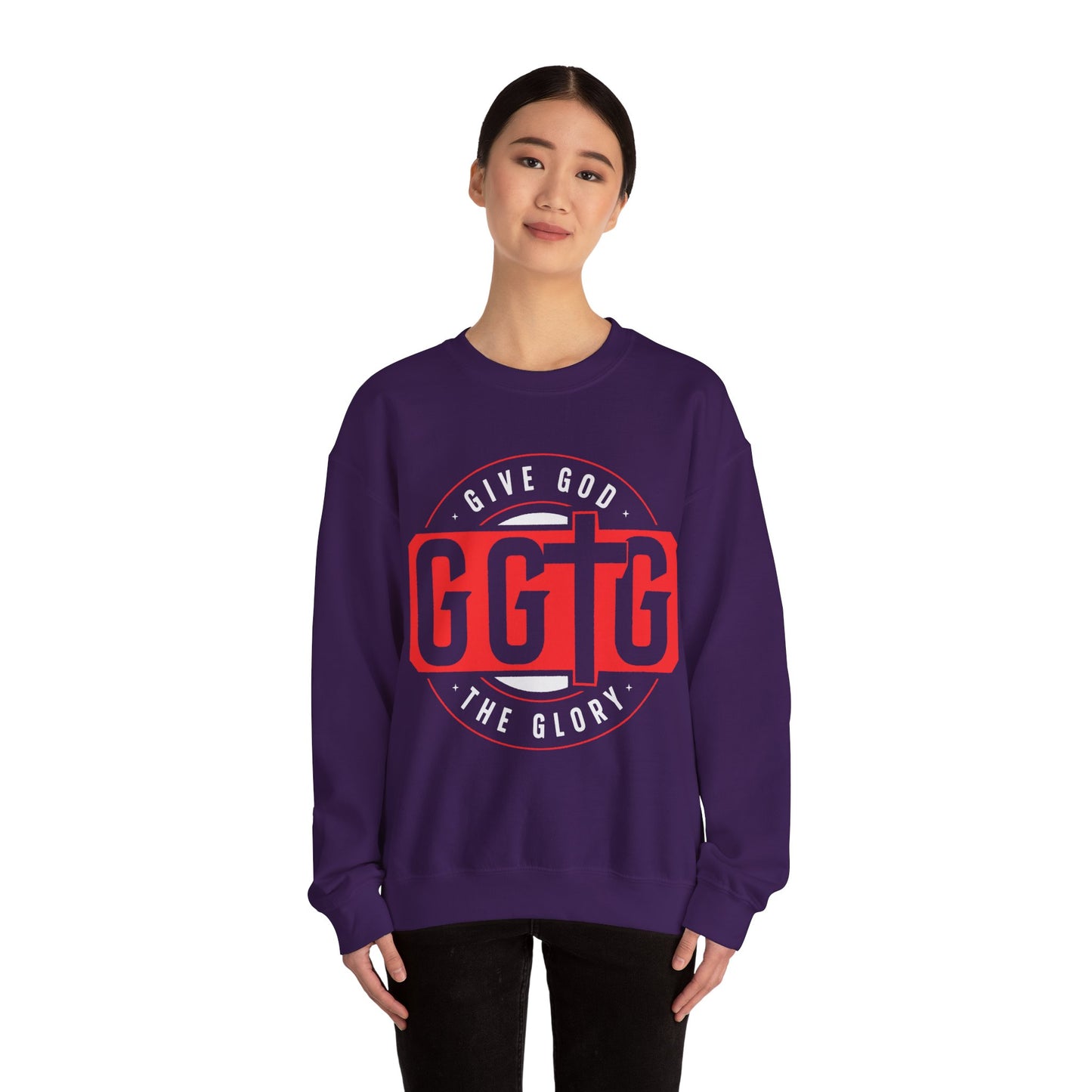 Christian Motivational Crewneck Sweatshirt - 'Give God the Glory'