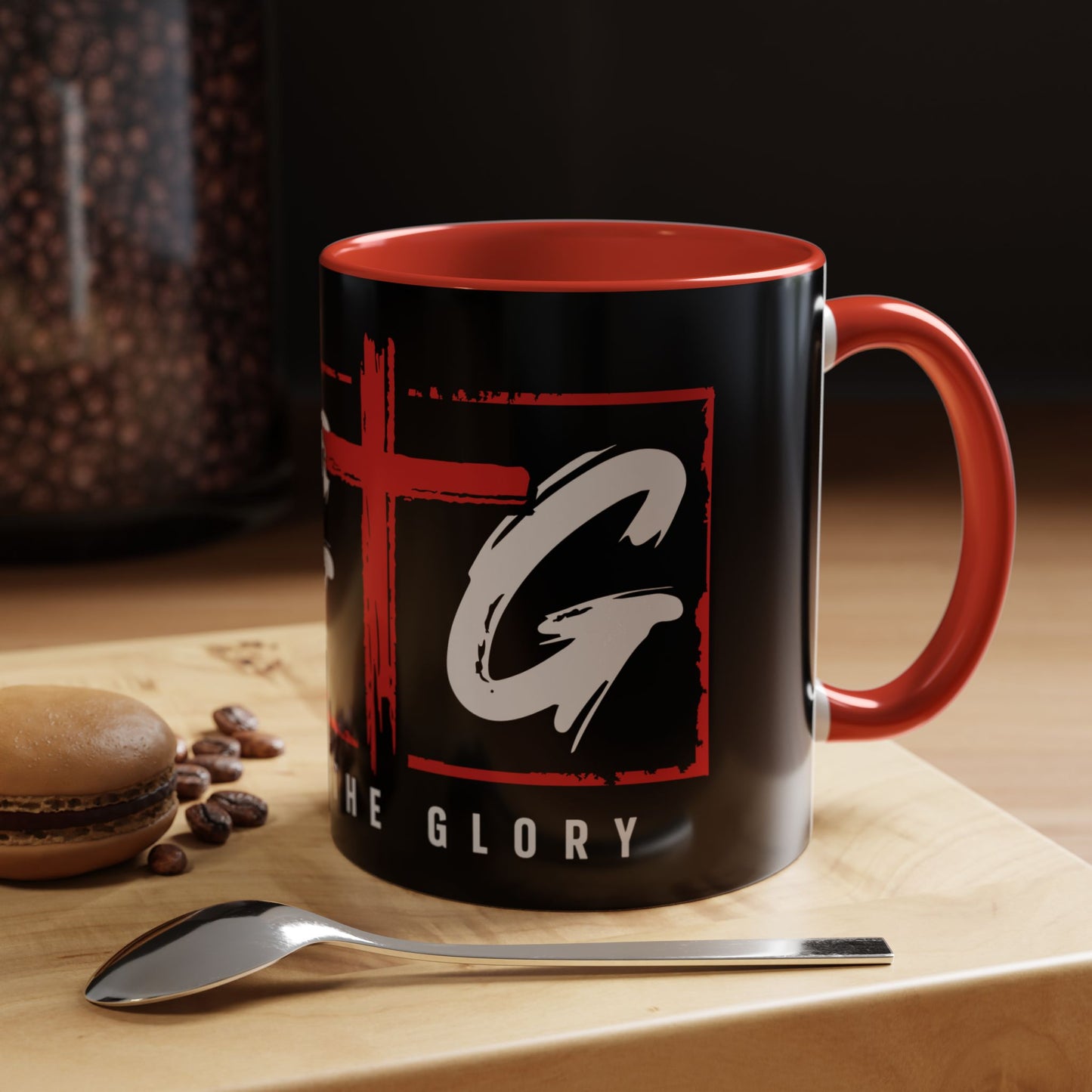 Inspirational Accent Coffee Mug - "Give God the Glory" - Perfect for Faith-Based Gifts