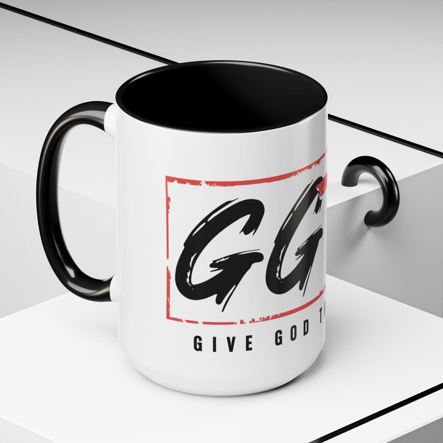 Faith-Inspired Accent Coffee Mug - 11/15oz with 'Give God the Glory' Design