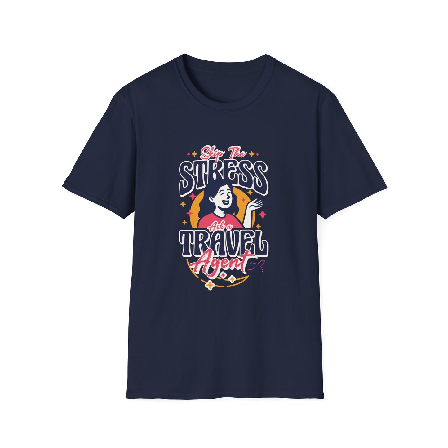 Travel Agent T-Shirt — " Skip the Stress Call a Travel Agent" Graphic Tee