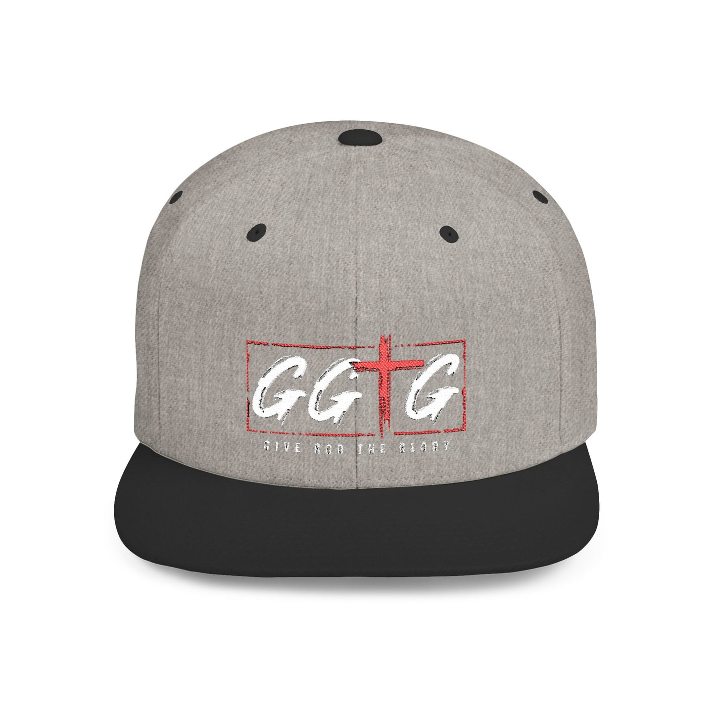 Casual Flat Bill Snapback Hat - 'Give God The Glory' Design