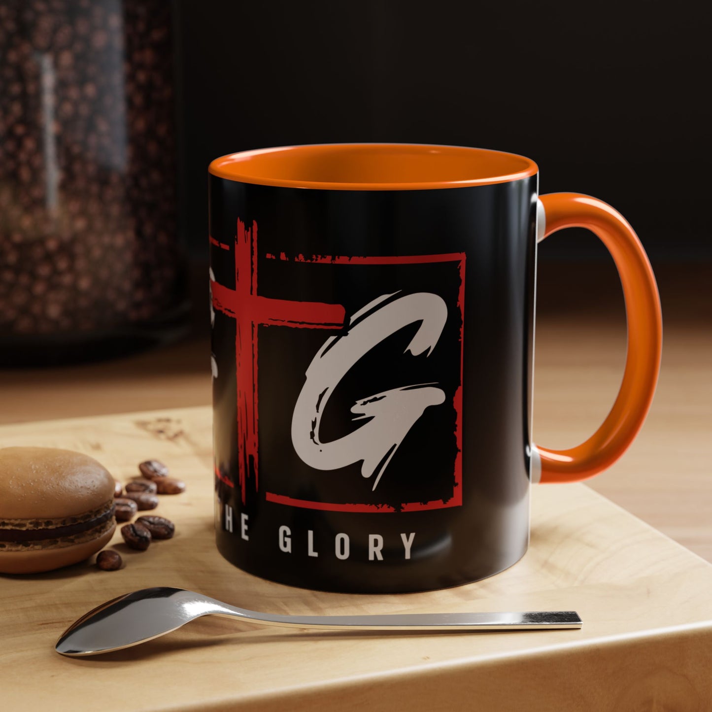 Inspirational Accent Coffee Mug - "Give God the Glory" - Perfect for Faith-Based Gifts