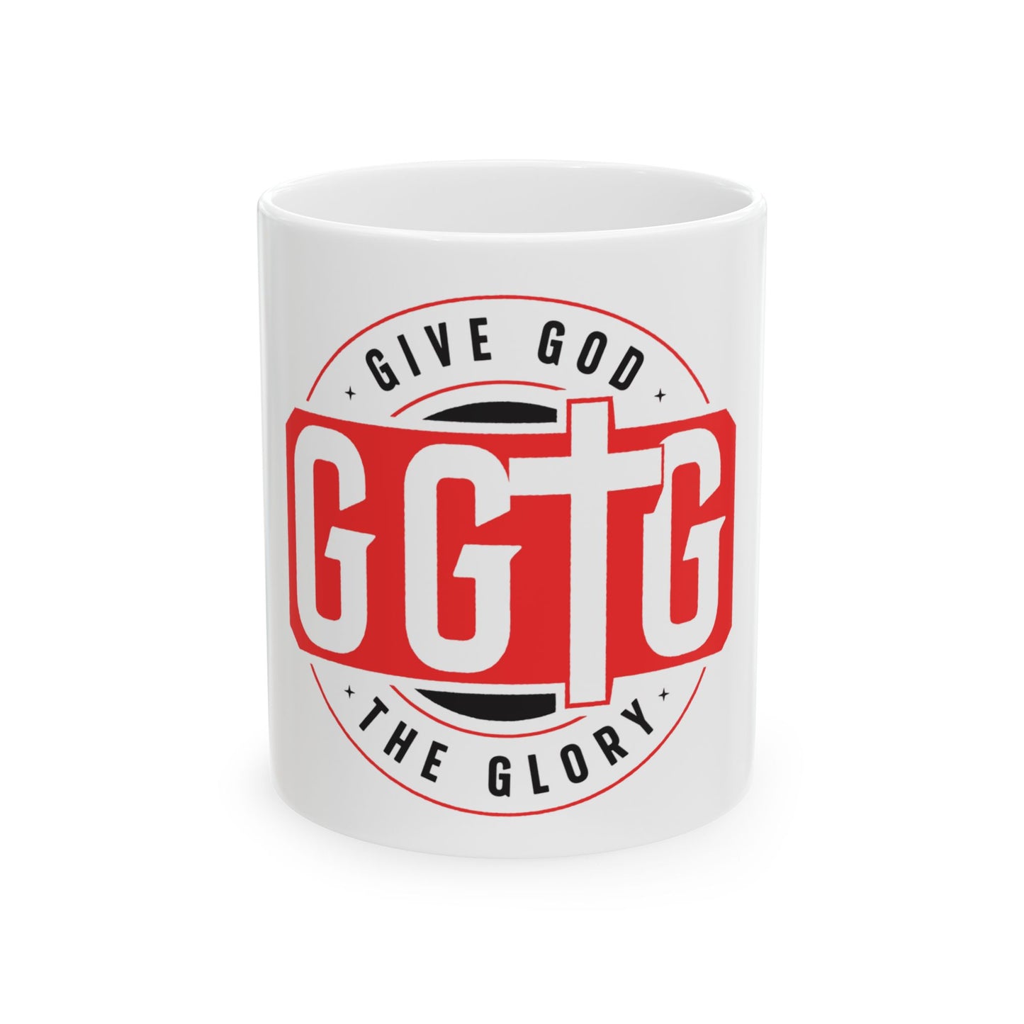 Inspirational Ceramic Mug - "Give God The Glory" - Perfect for Faith and Motivation