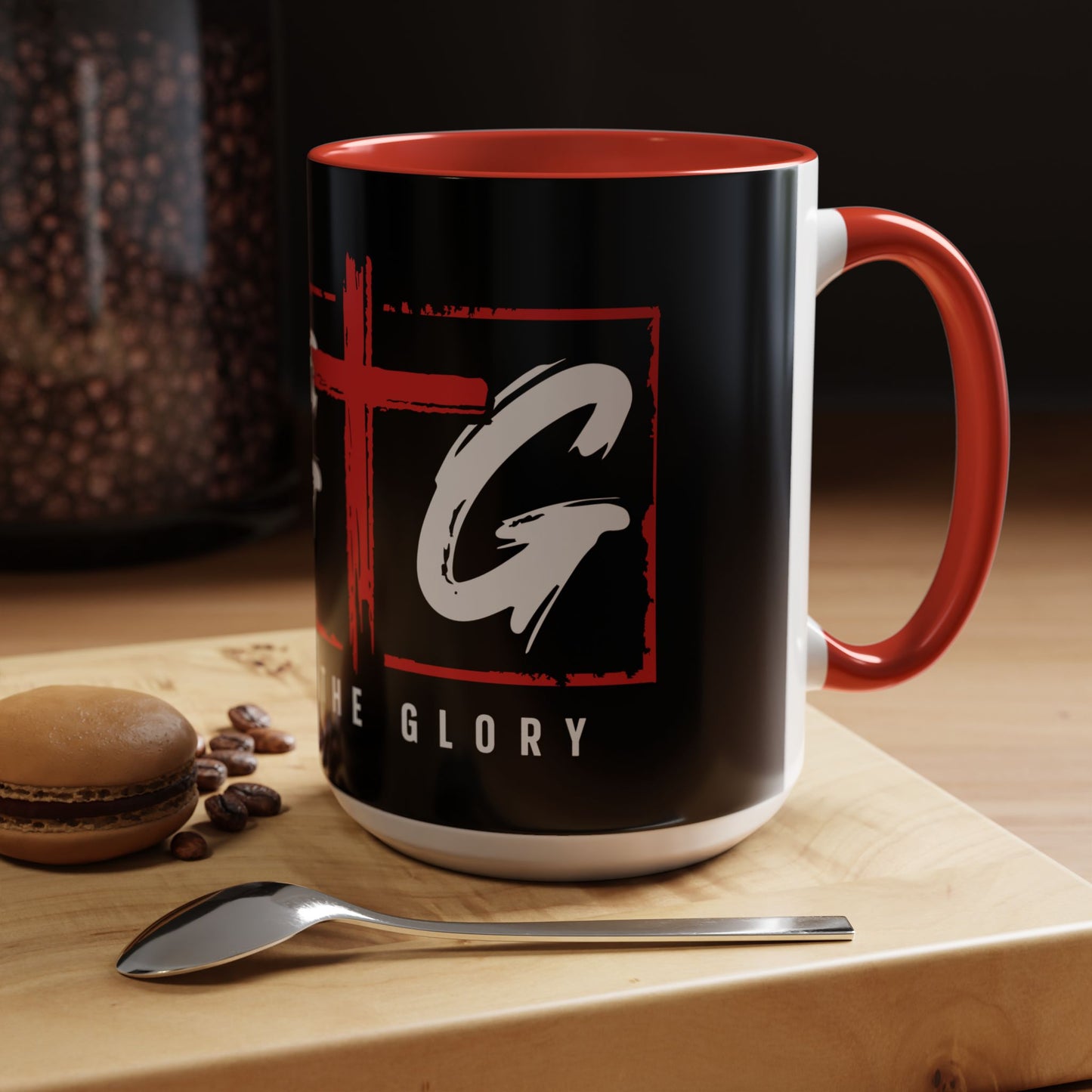 Inspirational Accent Coffee Mug - "Give God the Glory" - Perfect for Faith-Based Gifts