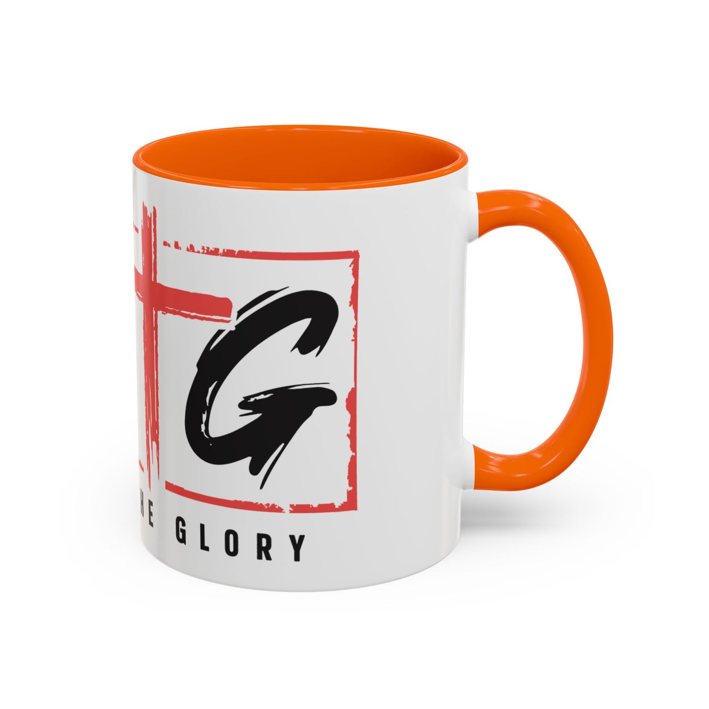 Faith-Inspired Accent Coffee Mug - 11/15oz with 'Give God the Glory' Design