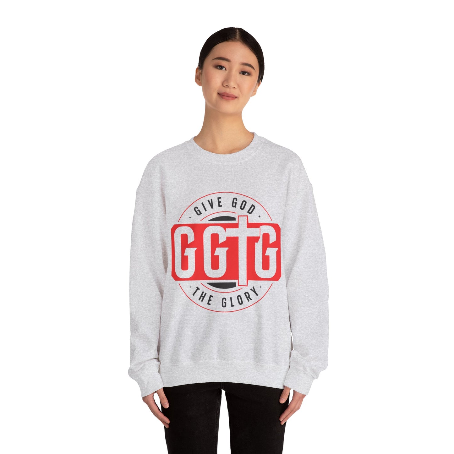 Inspirational Crewneck Sweatshirt - "Give God The Glory" & "Tell Your Story"