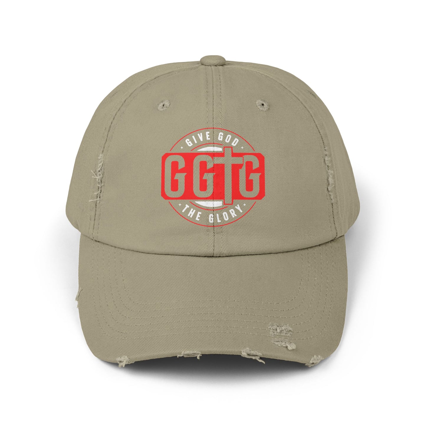 Unisex Distressed Cap - "Give God The Glory" Statement Hat