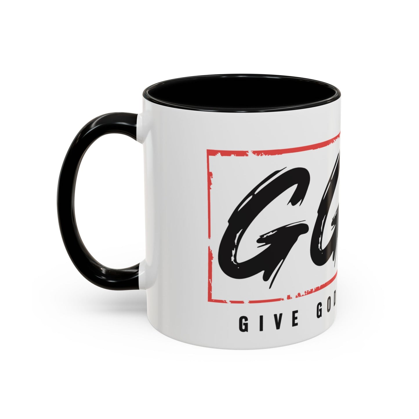 Faith-Inspired Accent Coffee Mug - 11/15oz with 'Give God the Glory' Design