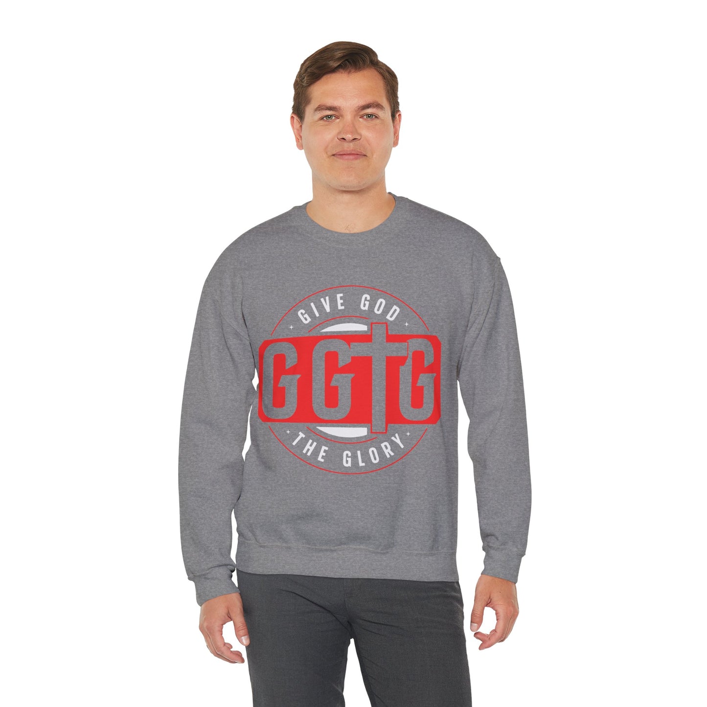 Christian Motivational Crewneck Sweatshirt - 'Give God the Glory'