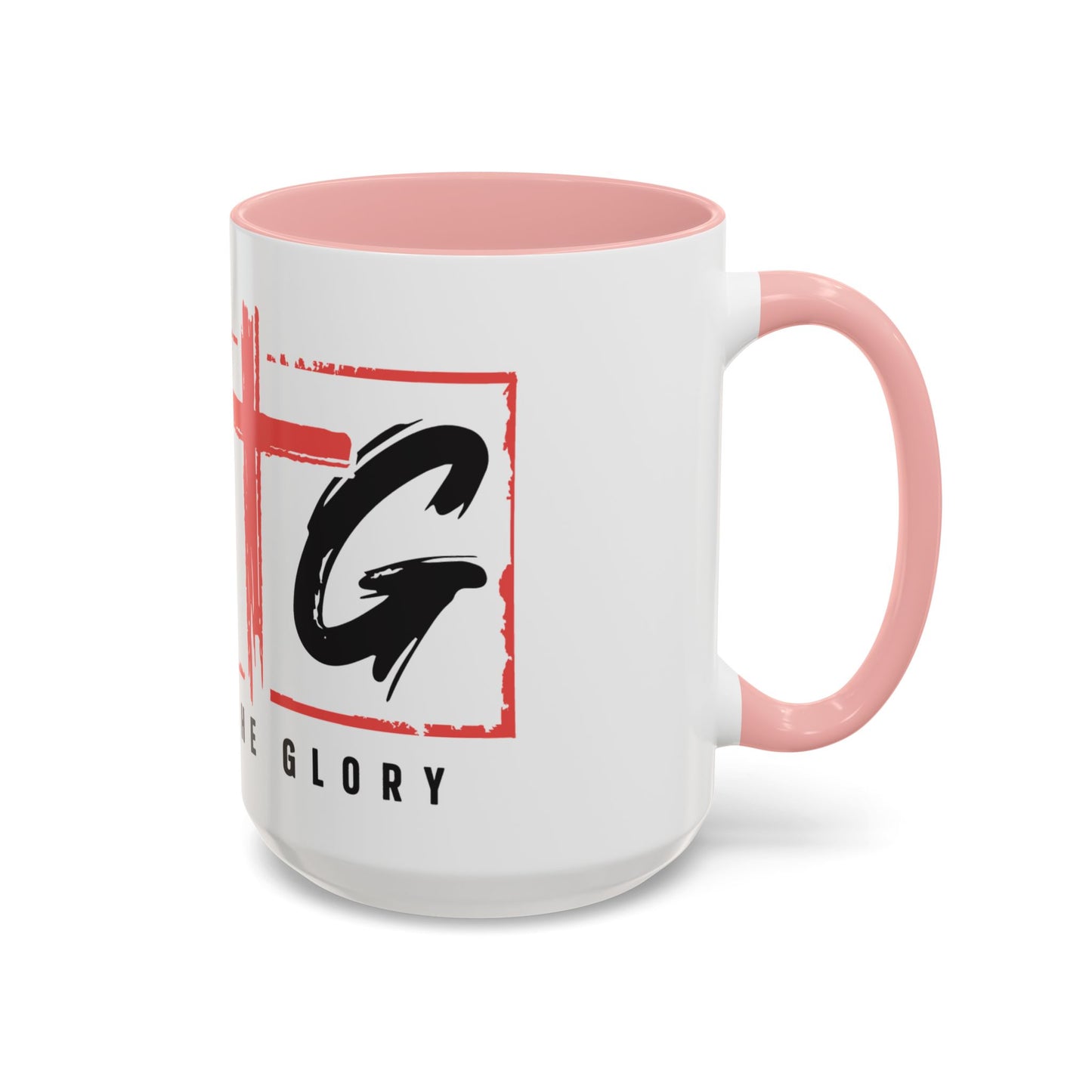 Faith-Inspired Accent Coffee Mug - 11/15oz with 'Give God the Glory' Design