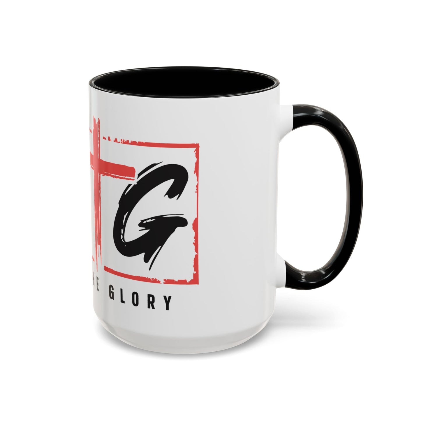 Faith-Inspired Accent Coffee Mug - 11/15oz with 'Give God the Glory' Design