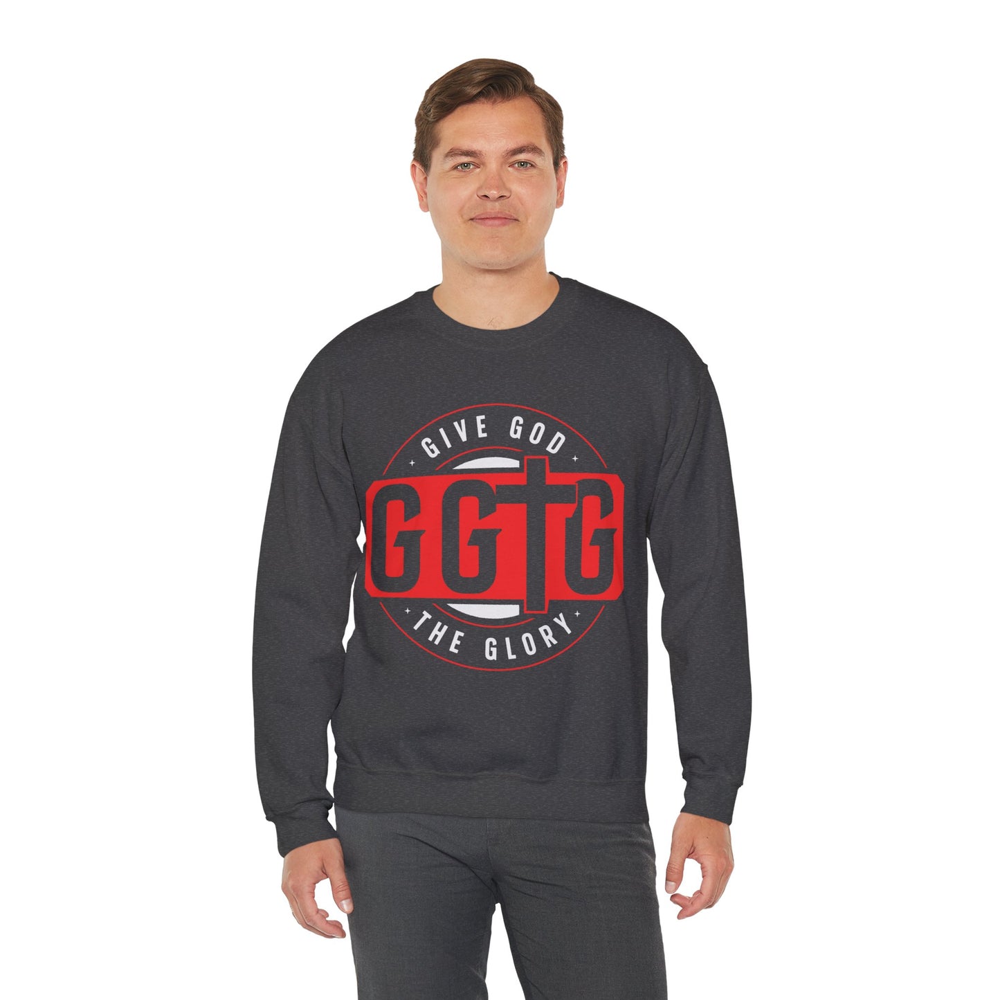 Christian Motivational Crewneck Sweatshirt - 'Give God the Glory'