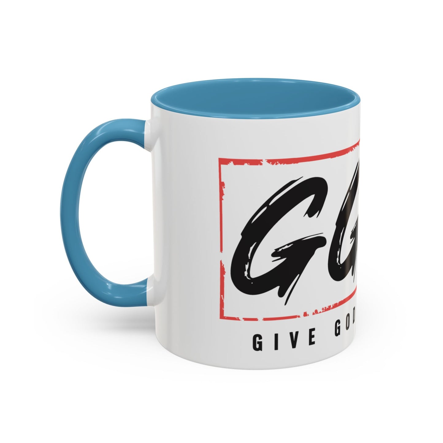 Faith-Inspired Accent Coffee Mug - 11/15oz with 'Give God the Glory' Design